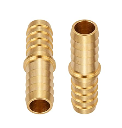 Brass Hose Barb Reducer 1/4" To 3/16" Barb Hose ID, Reducing Barb Brabed Fitting Splicer Mender Union