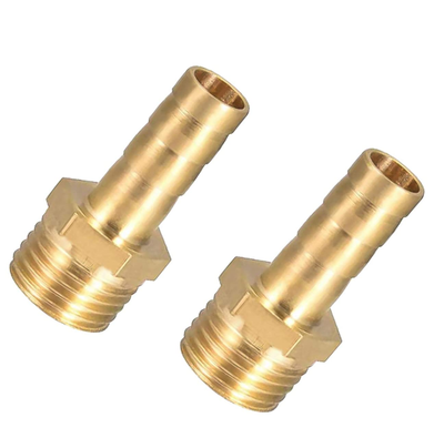 1/4inch/6mm Brass Barbed Hose Fitting Coupler Connector with 1/4 Inch Male BSP Thread Pipe Nipple Fitting for Air Water