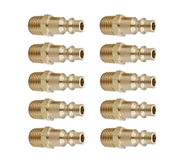 Industrial Type D 1/4 Inch NPT Brass Tee Fitting For Air Hose